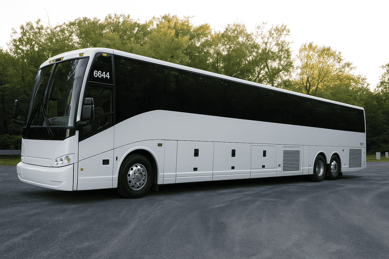 exterior of Charter Bus Rental Loveland coach bus